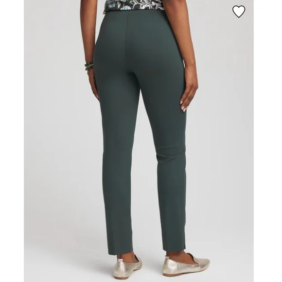 Chico's Green Ankle Pants Women's Size 14 Juliet Slim Trim Stretch Office NWT - Picture 3 of 11